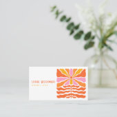 Colorful Retro 70's Flower Typography Visitekaartje (Staand voorkant)