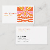 Colorful Retro 70's Flower Typography Visitekaartje (Voorkant / Achterkant)