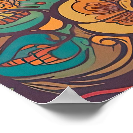 Colorful Retro 70s Psychedelic AI Art Poster (Hoek)