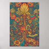 Colorful Retro 70s Psychedelic AI Art Poster (Voorkant)