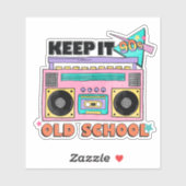 Colorful Retro 90 Neon Boombox Keep Old School Sticker (Vel)