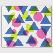 Colorful Retro 90s Neon Geometric Shapes Cadeaupapier (Vlak)