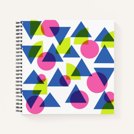 Colorful Retro 90s Neon Geometric Shapes Notitieboek (Voorkant)