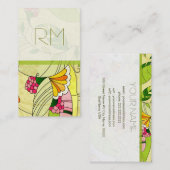 Colorful Retro Abstract Floral Collage Visitekaartje (Voorkant / Achterkant)