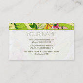 Colorful Retro Abstract Floral Collage Visitekaartje (Achterkant)