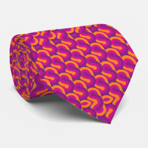Colorful Retro Abstract Psychedelic Stropdas