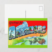 Colorful Retro Arkansas Postcard  Briefkaart (Voorkant / Achterkant)