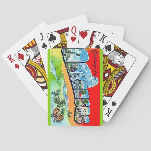 Colorful Retro Arkansas Postcard Pokerkaarten (Achterkant)