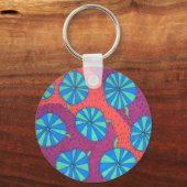 Colorful Retro Art Print Sleutelhanger (Voorkant)