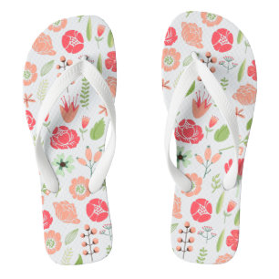 Colorful Retro Assorted Flowers Pattern 2 Teenslippers