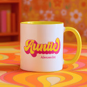 Colorful Retro Auntie Custom Name Mug Mok