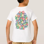Colorful Retro Block Design First Birthday T-shirt (Achterkant)