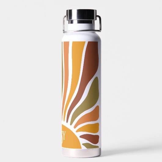 Colorful Retro Boho  Sunrise Waterfles (Achterkant)