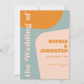 Colorful retro bold typography wedding kaart (Voorkant)