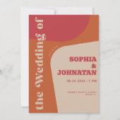 Colorful retro bold typography wedding kaart (Voorkant)