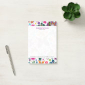 Colorful Retro Butterflies & Flowers Patroon Post-it® Notes (Kantoor)