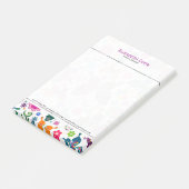 Colorful Retro Butterflies & Flowers Patroon Post-it® Notes (Schuin)