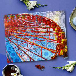 Colorful Retro Carnival Ferris Wheel Pop Art Legpuzzel