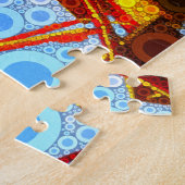 Colorful Retro Carnival Ferris Wheel Pop Art Legpuzzel (Zijkant)