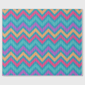 Colorful Retro Chevron Blue Pink Oranje Paars Cadeaupapier (Vlak)