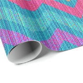 Colorful Retro Chevron Blue Pink Oranje Paars Cadeaupapier (Rol Hoek)