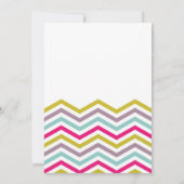 Colorful Retro Chevron Bridal Shower Invitation Kaart (Achterkant)