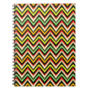 Colorful Retro Chevron Pattern Warm Tones Notitieboek