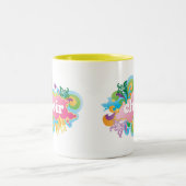 Colorful Retro Choir Design Gift Tweekleurige Koffiemok (Center)