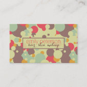 Colorful Retro Circles Patroon Visitekaartje (Voorkant)