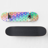 Colorful Retro Circles Skateboard (Horizontaal)