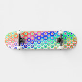 Colorful Retro Circles Skateboard (Horizontaal)