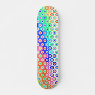 Colorful Retro Circles Skateboard