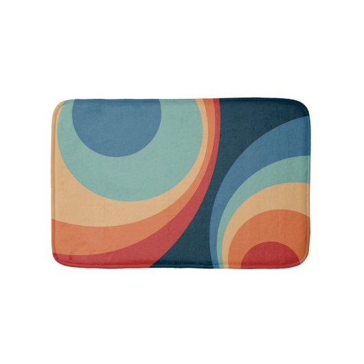 Colorful retro cirkels design badmat (Voorkant)