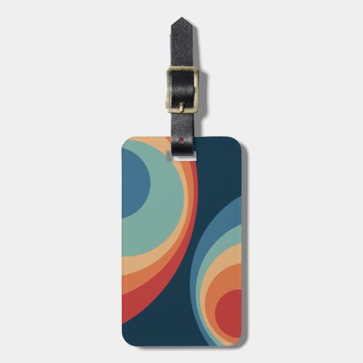 Colorful retro cirkels design bagagelabel (Voorkant verticaal)