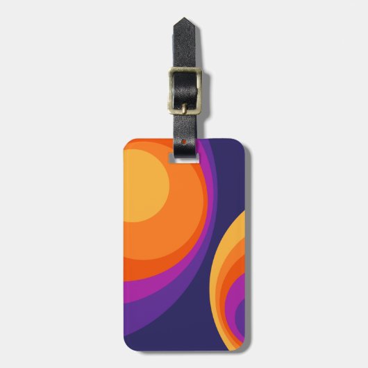 Colorful retro cirkels design bagagelabel (Voorkant verticaal)