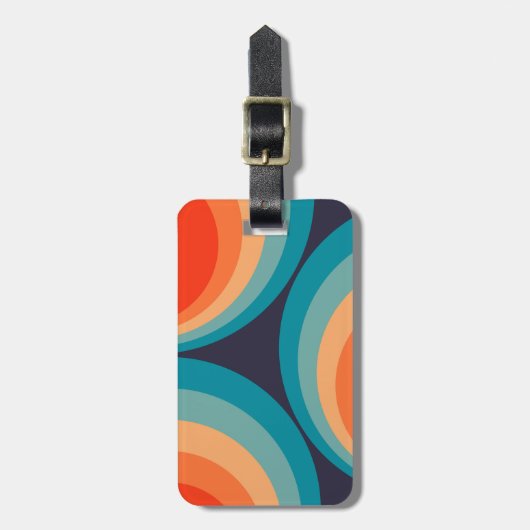 Colorful retro cirkels design bagagelabel (Voorkant verticaal)