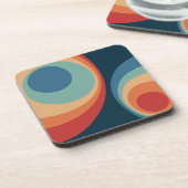 Colorful retro cirkels design bier onderzetter (Linkerzijde)