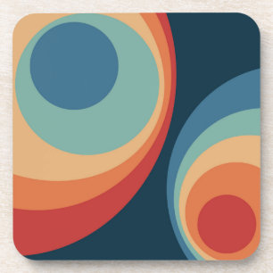 Colorful retro cirkels design bier onderzetter