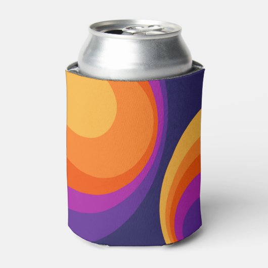 Colorful retro cirkels design blikjeskoeler (Blikje Voorkant)