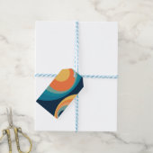 Colorful retro cirkels design cadeaulabel (Met Touw)