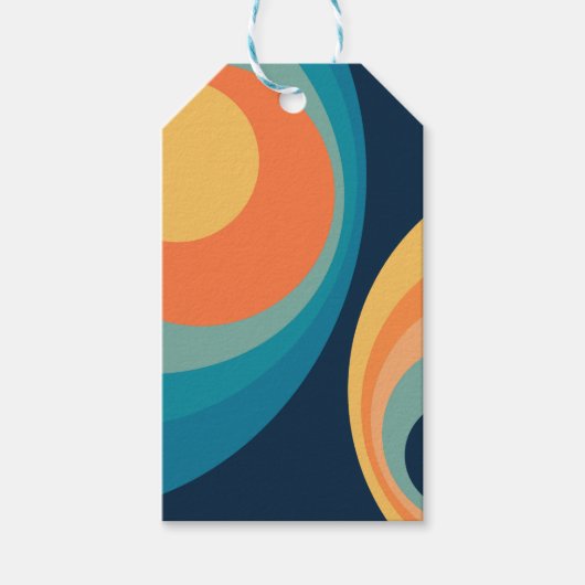 Colorful retro cirkels design cadeaulabel (Voorkant)