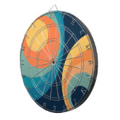 Colorful retro cirkels design dartbord (Voorkant Rechts)