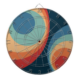 Colorful retro cirkels design dartbord