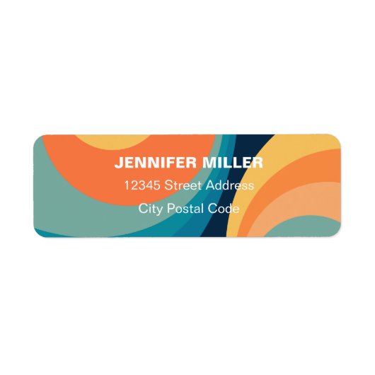 Colorful retro cirkels design etiket (Voorkant)