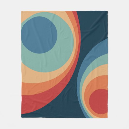 Colorful retro cirkels design fleece deken (Voorkant)