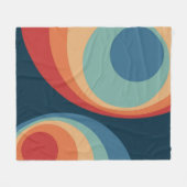 Colorful retro cirkels design fleece deken (Voorkant (Horizontaal))