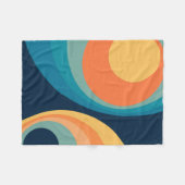 Colorful retro cirkels design fleece deken (Voorkant (Horizontaal))