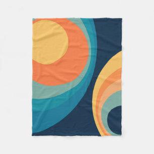 Colorful retro cirkels design fleece deken