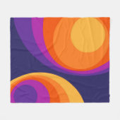 Colorful retro cirkels design fleece deken (Voorkant (Horizontaal))