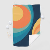 Colorful retro cirkels design golfhanddoek (Insitu)